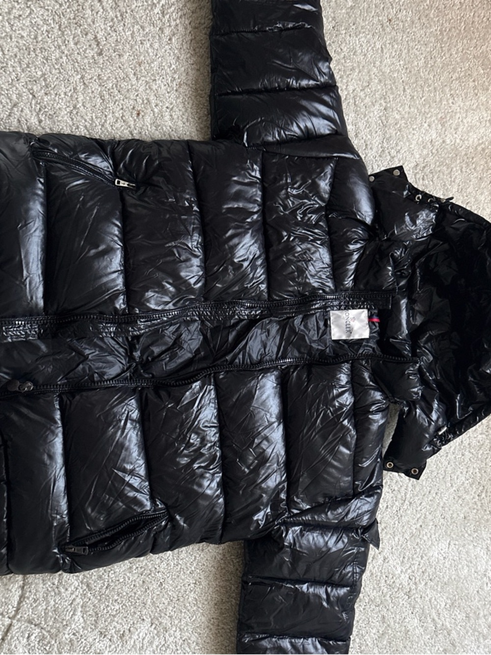 Moncler Black Quilted Down Jacket